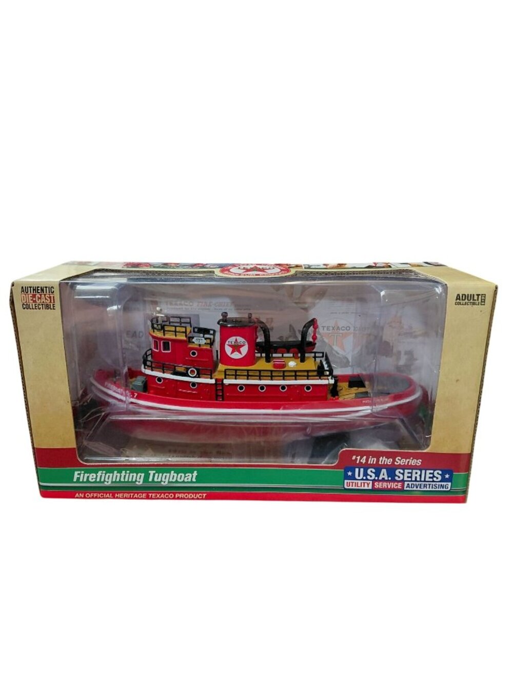 NIB Texaco Firefighting Tugboat Die-Cast Coin Bank Limited Edition U.S.A. Series